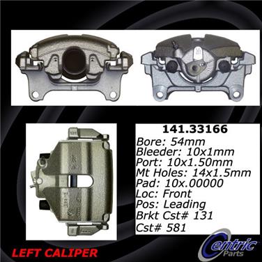 2014 Volkswagen Eos Disc Brake Caliper CE 141.33166