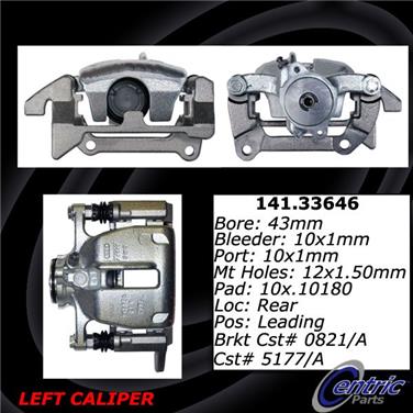 2013 Audi A5 Quattro Disc Brake Caliper CE 141.33646