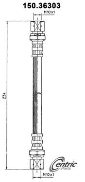 1990 Pontiac LeMans Brake Hydraulic Hose CE 150.36303