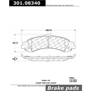 2000 Chevrolet Sonora Disc Brake Pad Set CE 301.08340