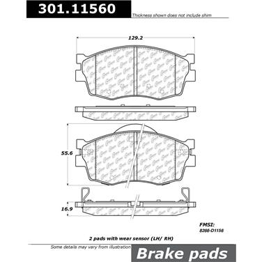 2006 Dodge Attitude Disc Brake Pad Set CE 301.11560