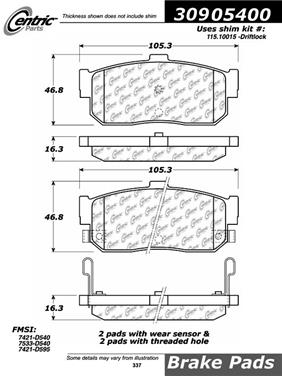 Disc Brake Pad Set CE 309.05400