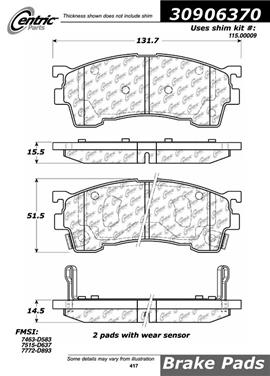 Disc Brake Pad Set CE 309.06370