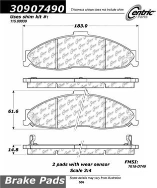 Disc Brake Pad Set CE 309.07490