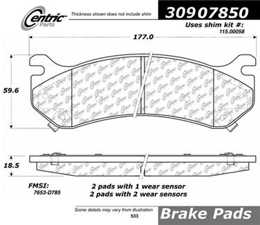 Disc Brake Pad Set CE 309.07850