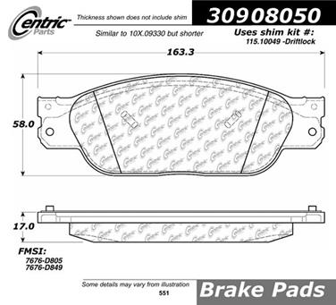 Disc Brake Pad Set CE 309.08050