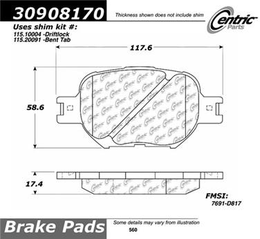 Disc Brake Pad Set CE 309.08170