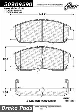 Disc Brake Pad Set CE 309.09590