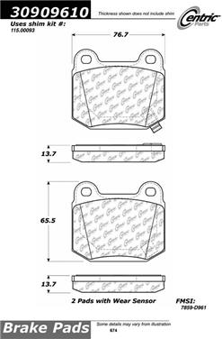 Disc Brake Pad Set CE 309.09610