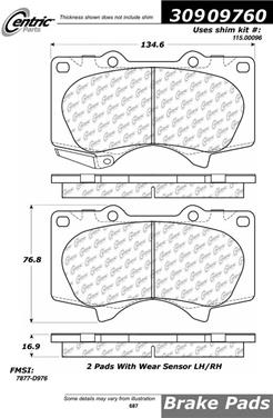 Disc Brake Pad Set CE 309.09760