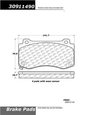 Disc Brake Pad Set CE 309.11490