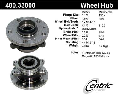 Axle Bearing and Hub Assembly CE 400.33000E