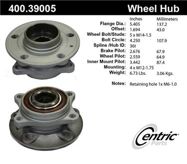 Axle Bearing and Hub Assembly CE 400.39005E