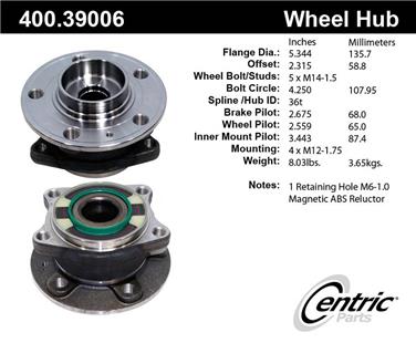 Axle Bearing and Hub Assembly CE 400.39006E