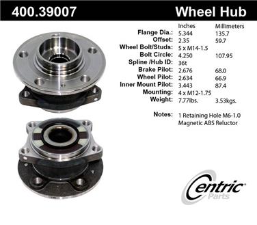 2006 Volvo XC90 Axle Bearing and Hub Assembly CE 400.39007E