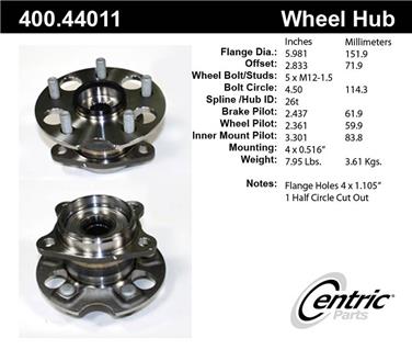 Axle Bearing and Hub Assembly CE 400.44011