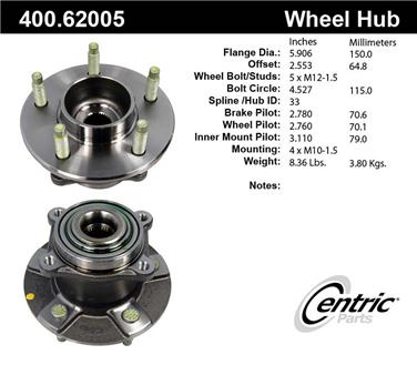 Axle Bearing and Hub Assembly CE 400.62005E