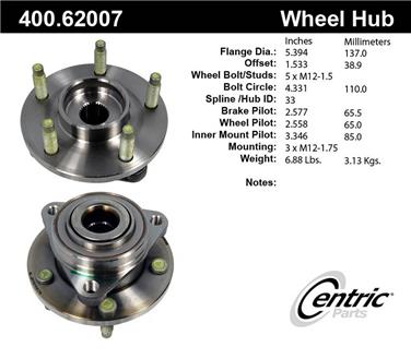 Axle Bearing and Hub Assembly CE 400.62007E