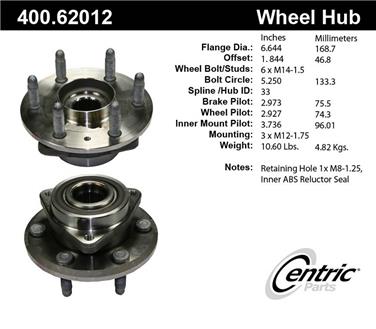 Axle Bearing and Hub Assembly CE 400.62012E