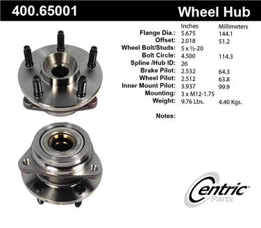 Axle Bearing and Hub Assembly CE 400.65001E