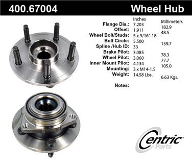 2008 Dodge Dakota Axle Bearing and Hub Assembly CE 400.67004E