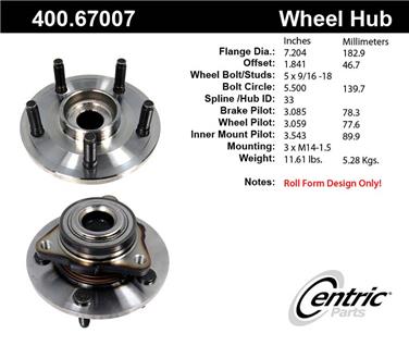 2007 Dodge Ram 1500 Axle Bearing and Hub Assembly CE 400.67007E