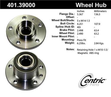 Axle Bearing and Hub Assembly CE 401.39000E