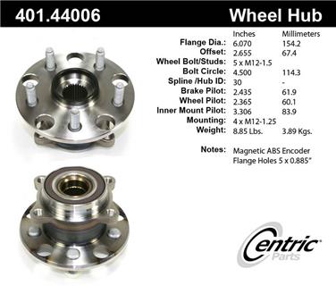 Axle Bearing and Hub Assembly CE 401.44006