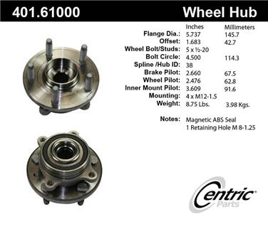 2013 Ford Edge Axle Bearing and Hub Assembly CE 401.61000E