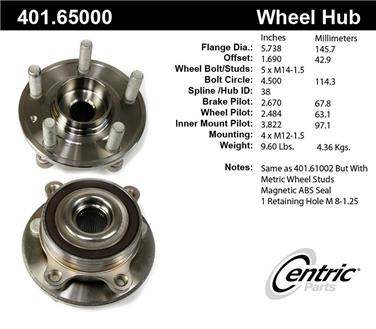 Axle Bearing and Hub Assembly CE 401.65000