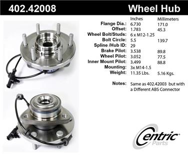 Wheel Bearing and Hub Assembly CE 402.42008