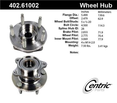 2008 Ford Edge Axle Bearing and Hub Assembly CE 402.61002