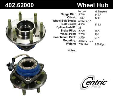 Axle Bearing and Hub Assembly CE 402.62000