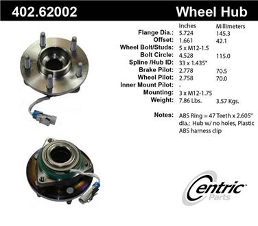 Axle Bearing and Hub Assembly CE 402.62002E