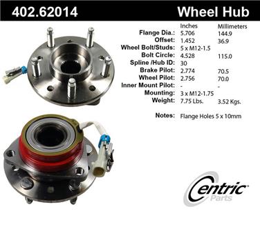 Axle Bearing and Hub Assembly CE 402.62014