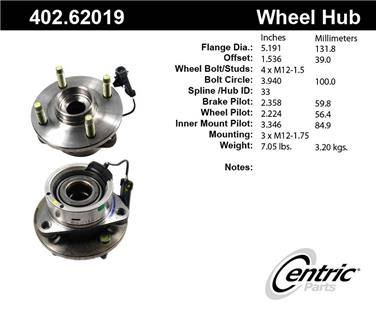 Axle Bearing and Hub Assembly CE 402.62019