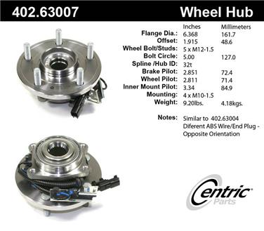 Axle Bearing and Hub Assembly CE 402.63007