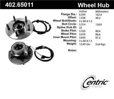 Axle Bearing and Hub Assembly CE 402.65011