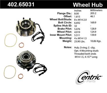 Axle Bearing and Hub Assembly CE 402.65031