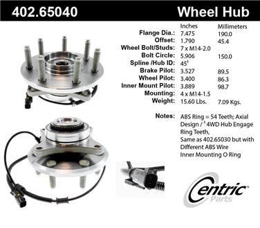 Axle Bearing and Hub Assembly CE 402.65040