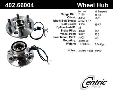 Axle Bearing and Hub Assembly CE 402.66004E