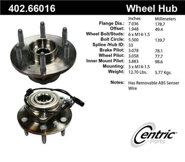 Axle Bearing and Hub Assembly CE 402.66016