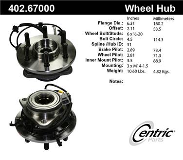 Axle Bearing and Hub Assembly CE 402.67000E