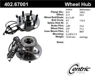 Axle Bearing and Hub Assembly CE 402.67001