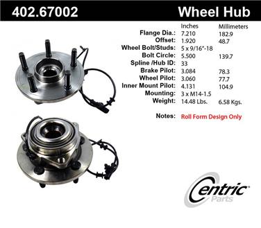 2005 Dodge Dakota Axle Bearing and Hub Assembly CE 402.67002E