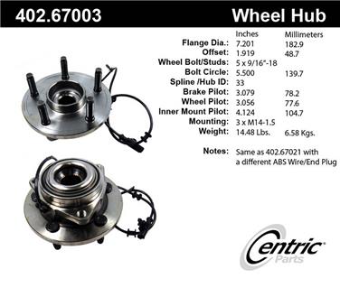 2005 Dodge Durango Axle Bearing and Hub Assembly CE 402.67003E