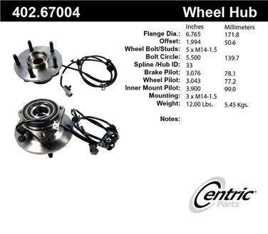 Axle Bearing and Hub Assembly CE 402.67004E