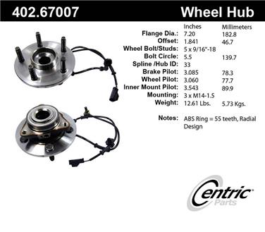 2005 Dodge Ram 1500 Axle Bearing and Hub Assembly CE 402.67007