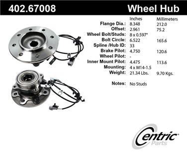 Axle Bearing and Hub Assembly CE 402.67008E