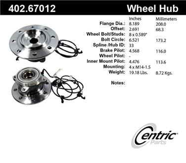 Axle Bearing and Hub Assembly CE 402.67012E